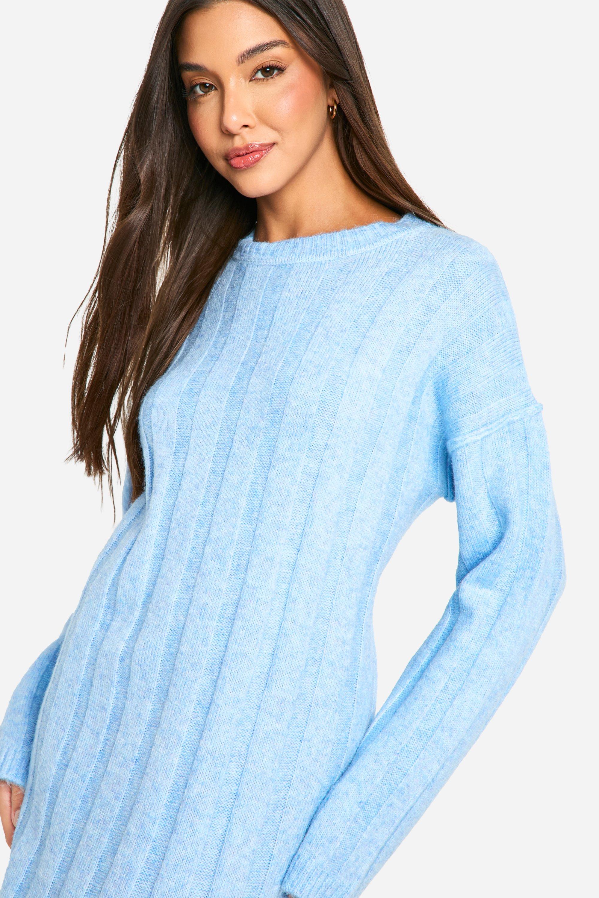 Wide Soft Rib Knitted Maxi Dress boohoo